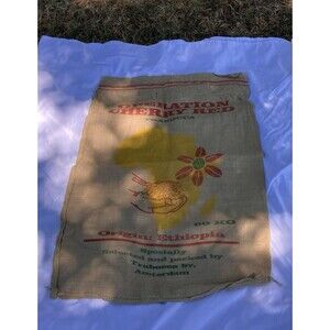 Burlap Ethiopia Coffee Sack Bag Jute Sturdy Heavy Fabric Coffee Farmhouse Decor